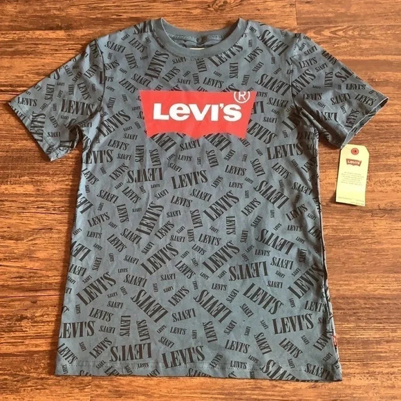 LEVI’S Boys Tee Shirt All Over Logo - Picture 1 of 8